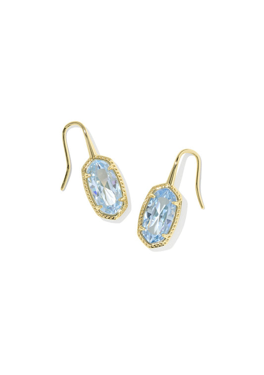 Lee Luxe Gold Drop Earrings Blue