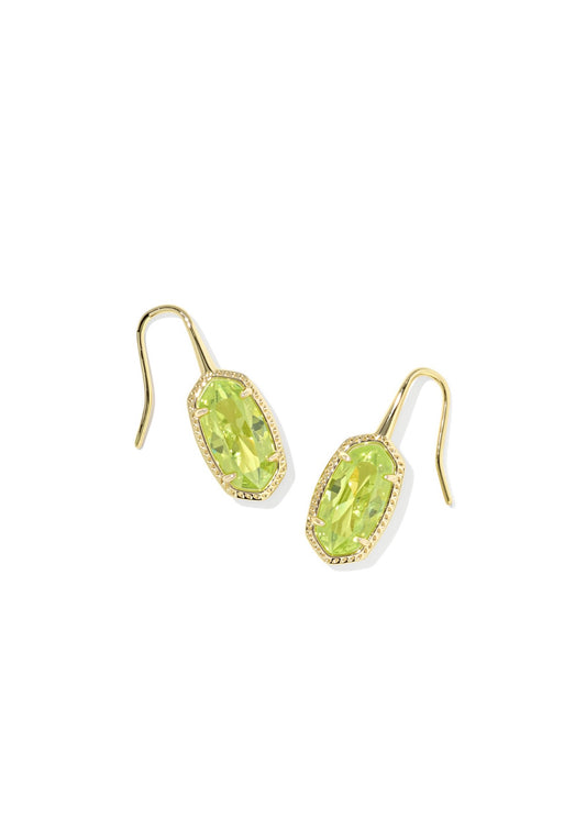 Lee Luxe Gold Drop Earrings Green