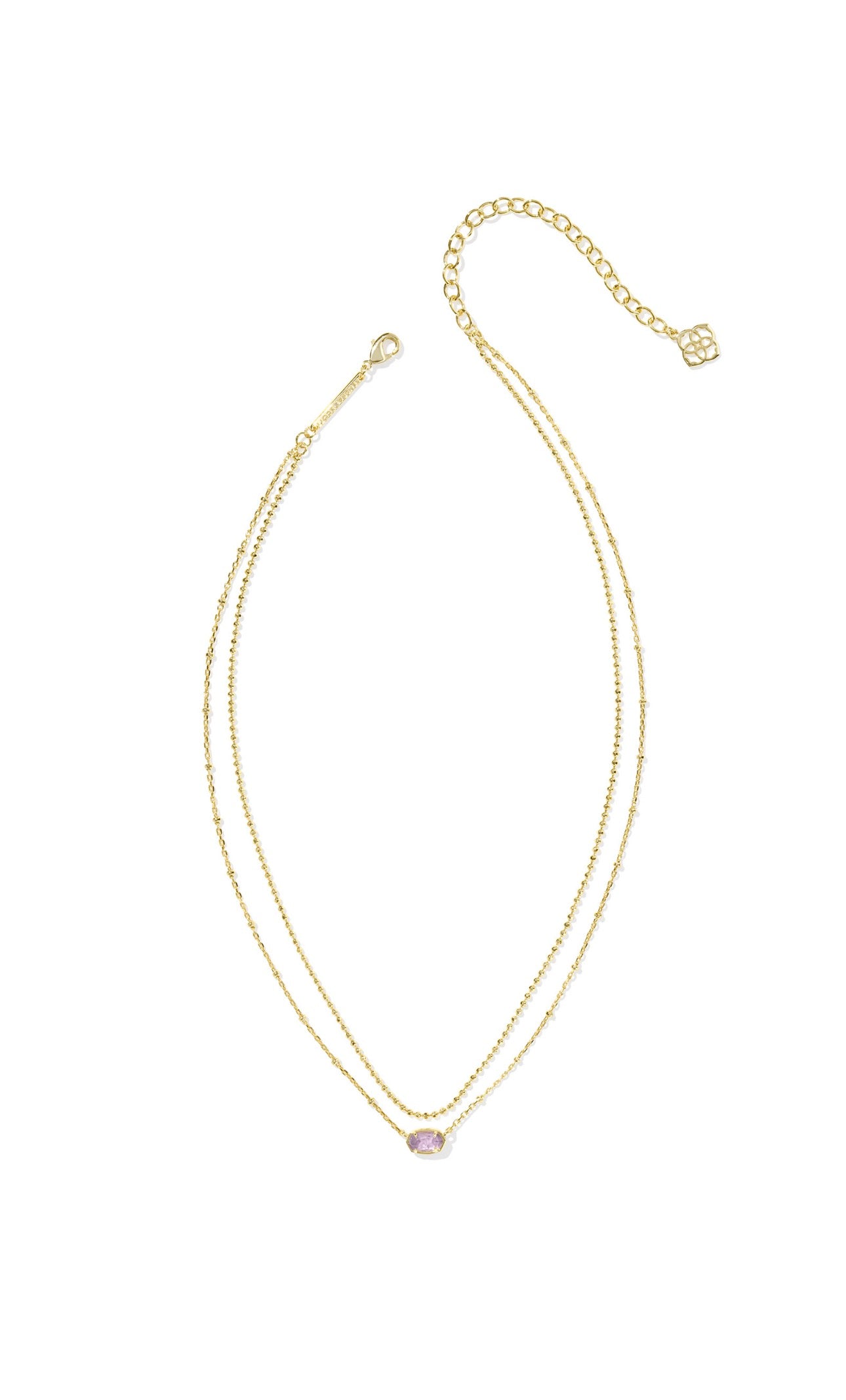 Emilie Gold Multi Strand Necklace in Purple Amethyst