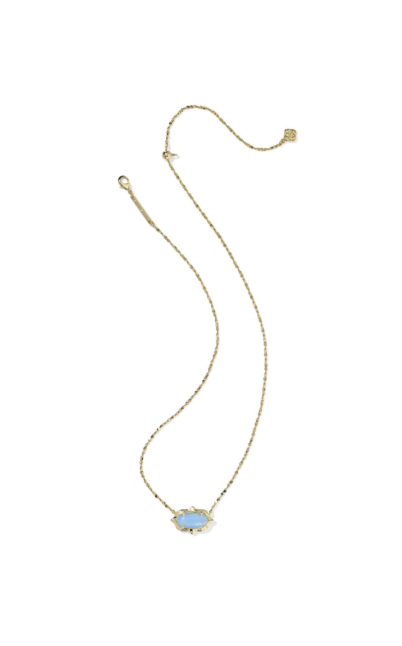 Elisa Scallop Frame Short Pendant Necklace Sky Blue