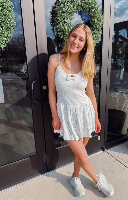 Rosa Bow Athletic Dress: BLUE