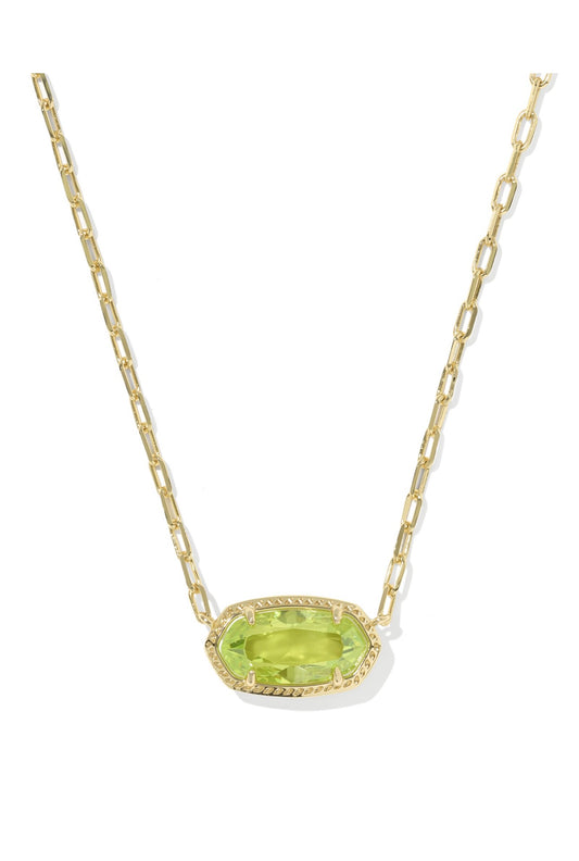 Elisa Luxe Gold Necklace Green