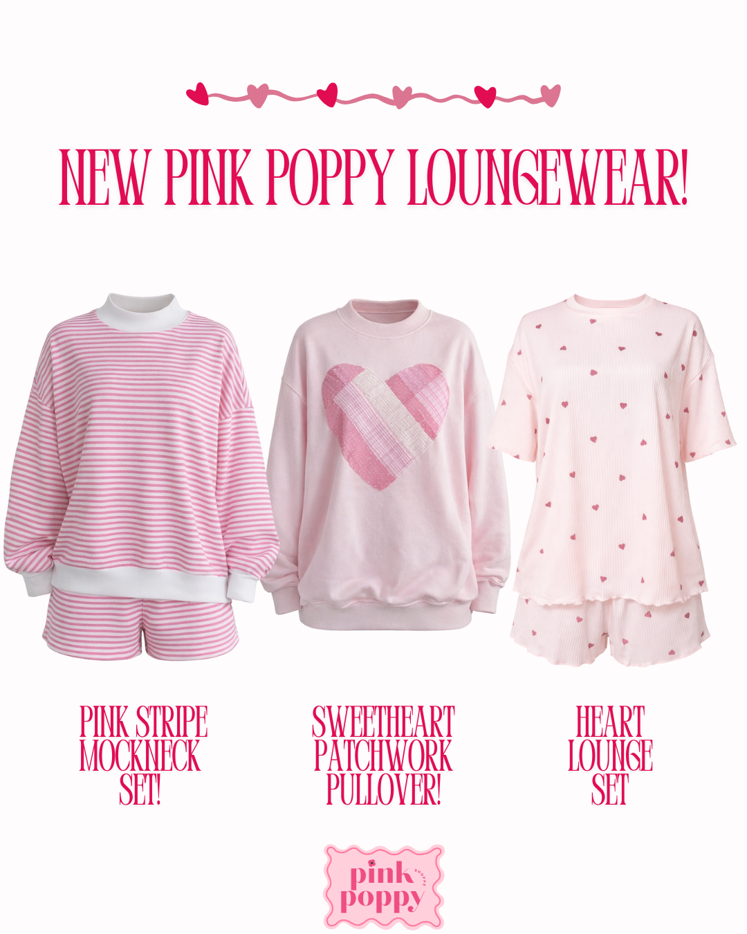 Pink Stripe Mockneck Set
