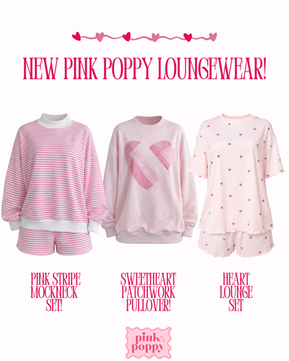 Pink Stripe Mockneck Set