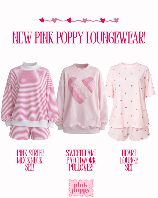 Pink Stripe Mockneck Set