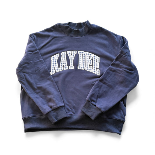 Gingham Greek Mockneck