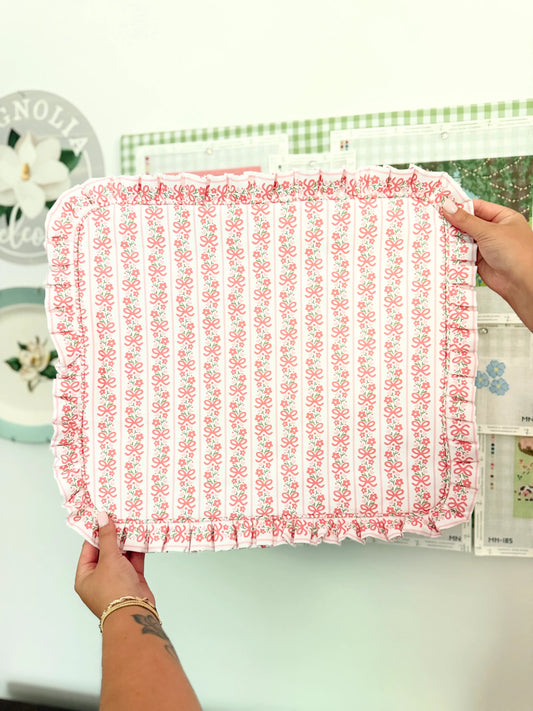 Ruffle Project Bag: Pink Bow Floral