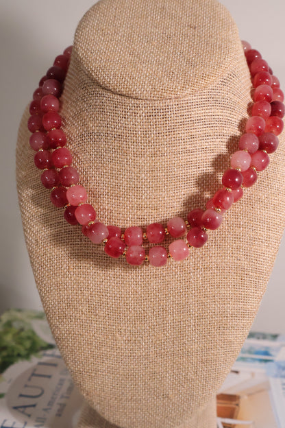 Jackie Necklace: Pink