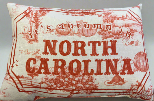 Pumpkin NORTH CAROLINA Pillow