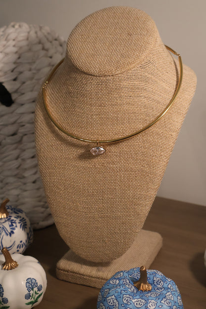 Bezel Marquise Stone Necklace