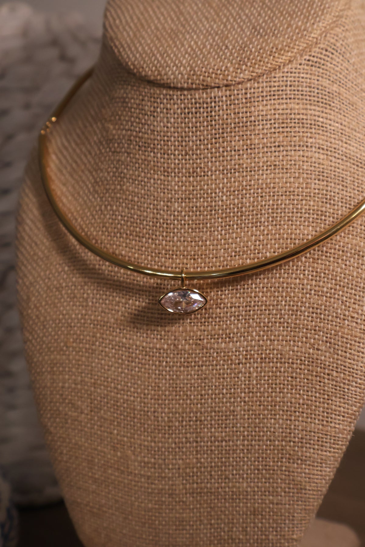 Bezel Marquise Stone Necklace