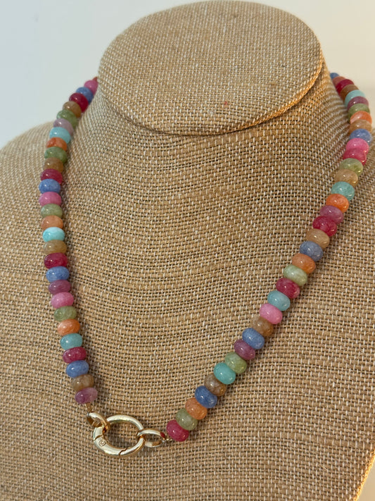 Beaded Clasp Necklace: Multi