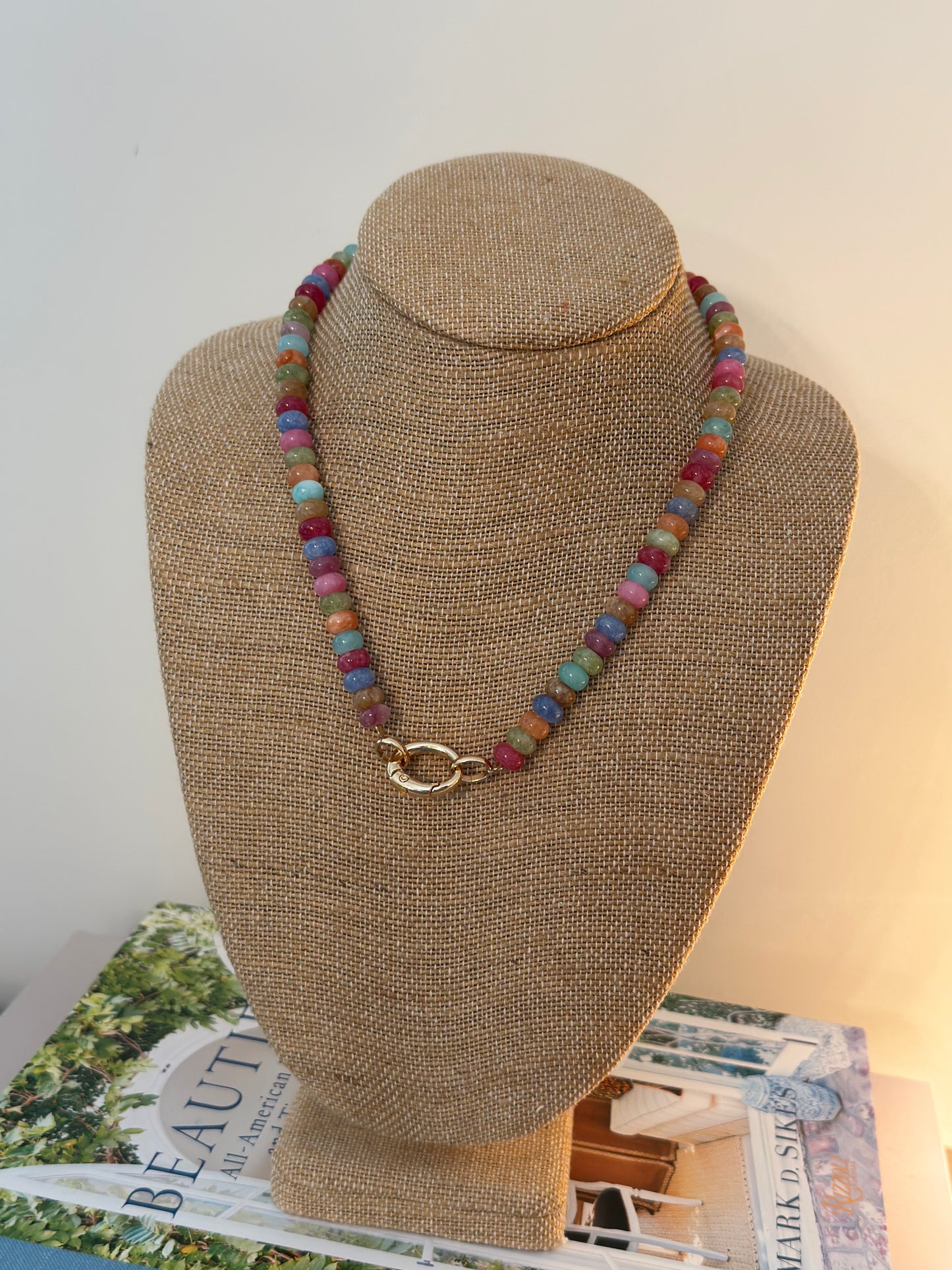 Beaded Clasp Necklace: Multi