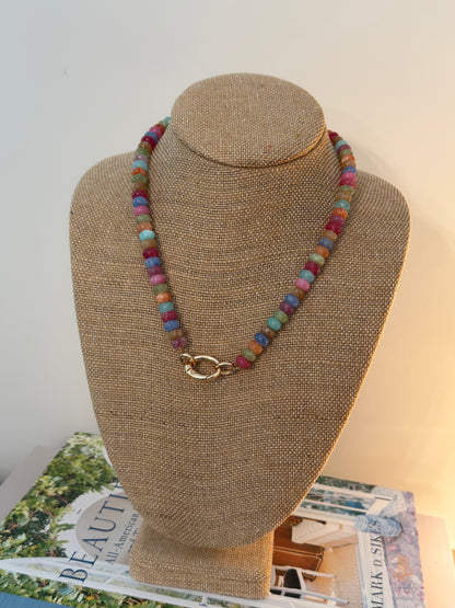 Beaded Clasp Necklace: Multi