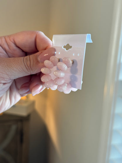Beaded Hoops: Light Pink
