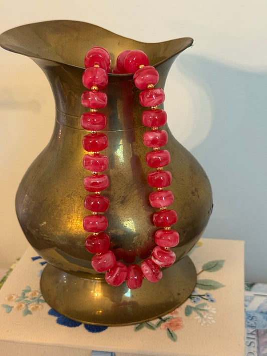 Bliss Beaded Necklace - Poppy Pink