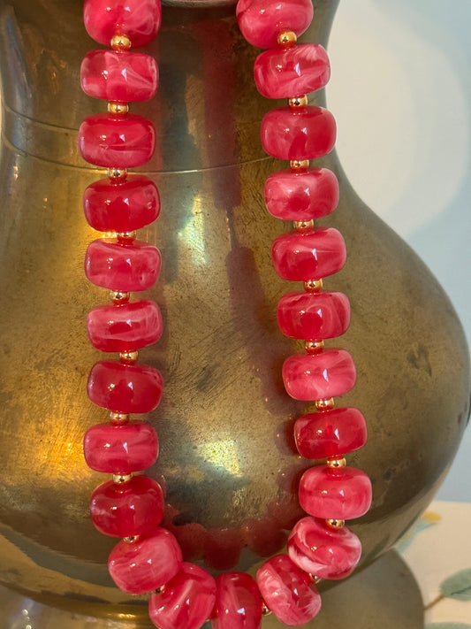 Bliss Beaded Necklace - Poppy Pink