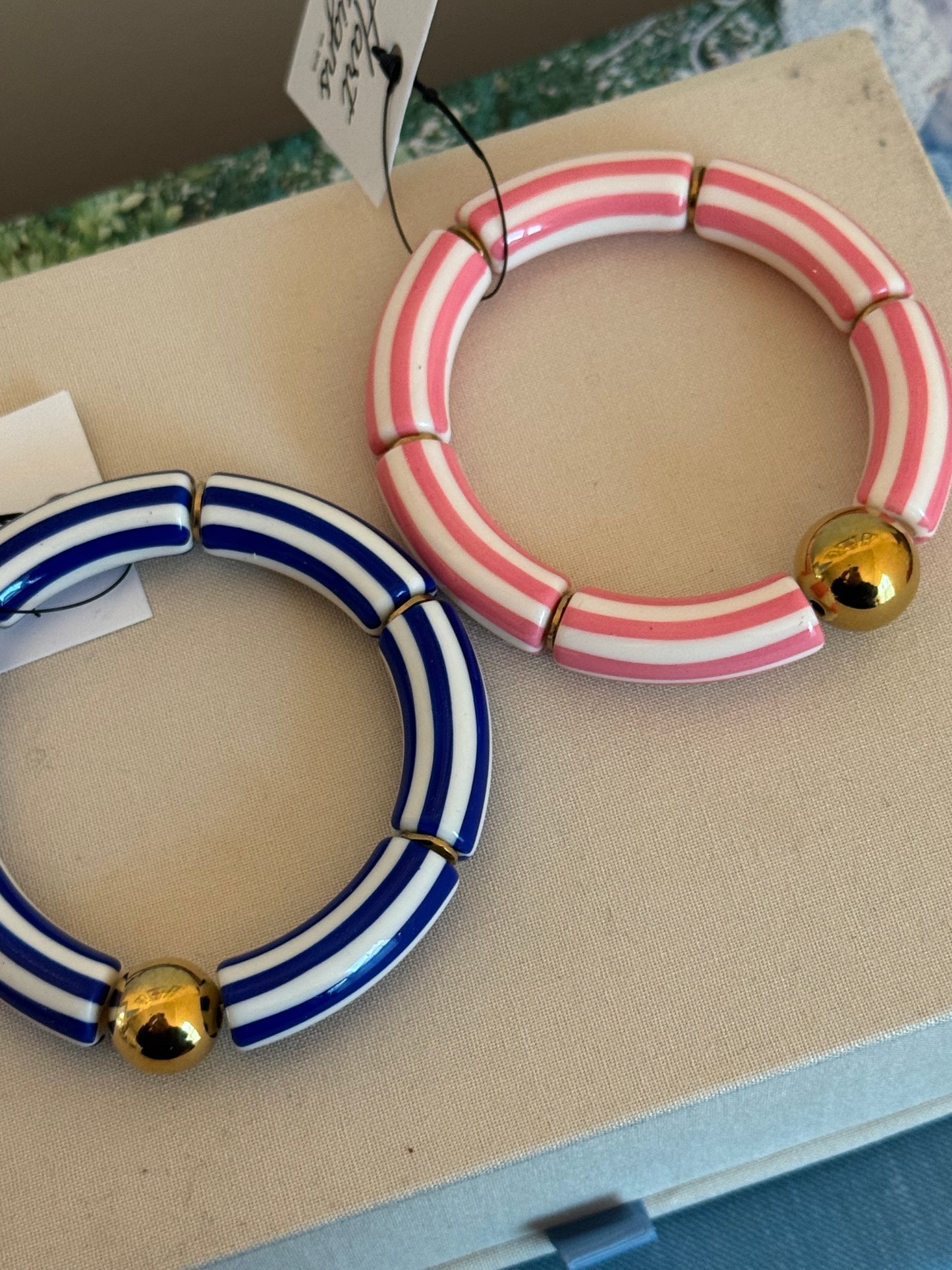Lila Stripe Bracelet: Pink