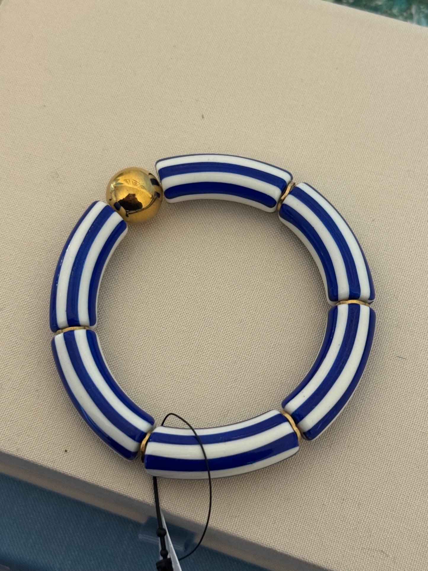 Lila Stripe Bracelet: Navy