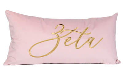 Velvet Embroidered Sorority Pillow