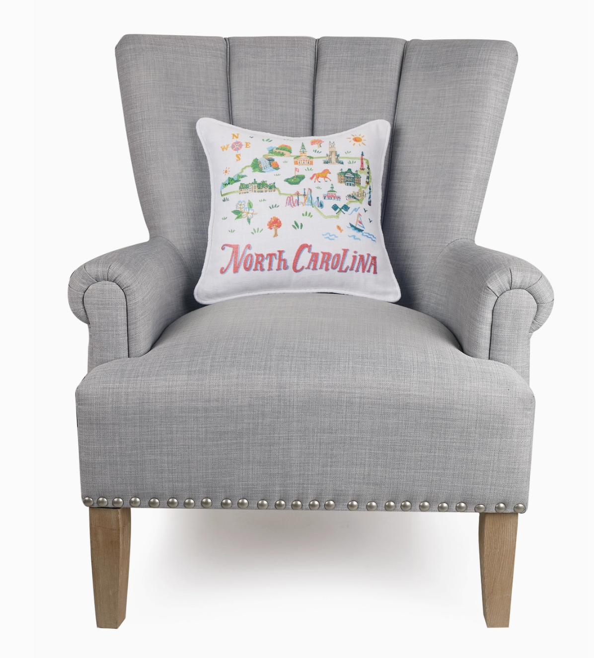NC Embroidered Pillow