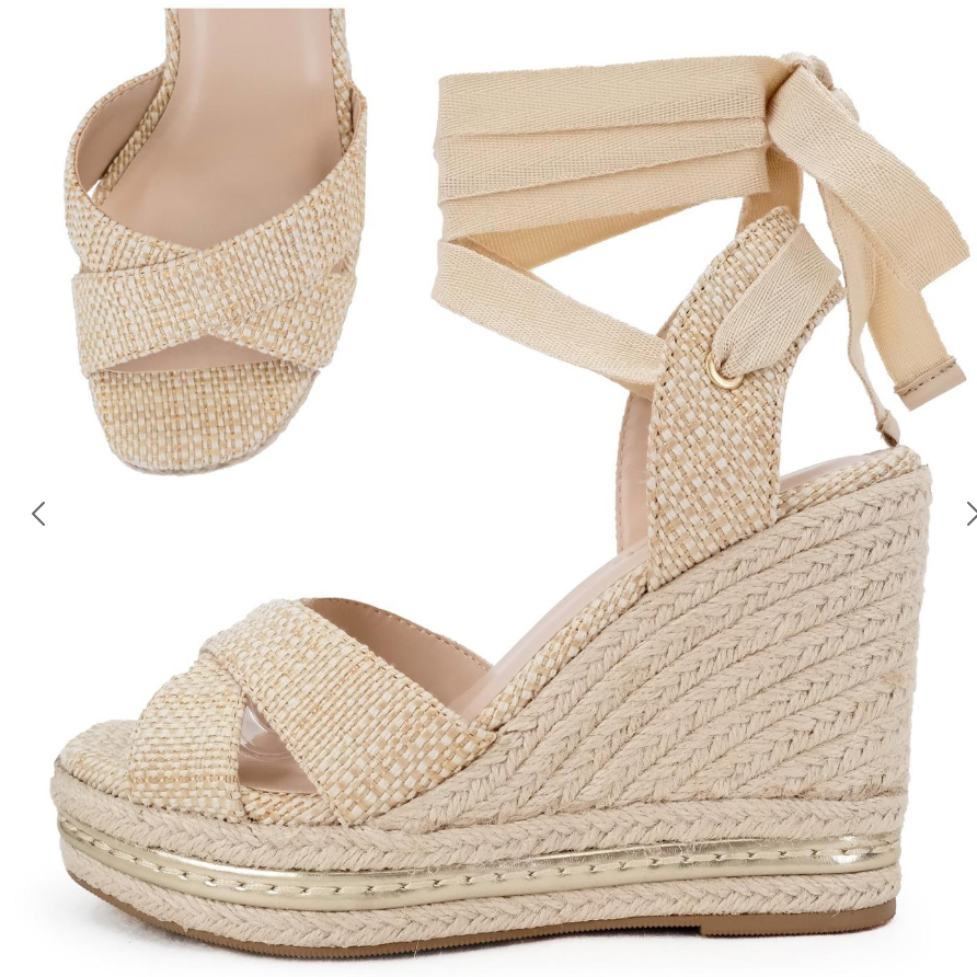 Lace Up Espadrille Wedge