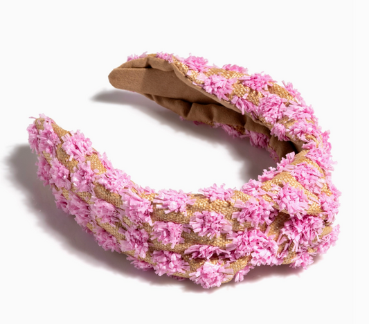 Natural Tufted Headband - PINK