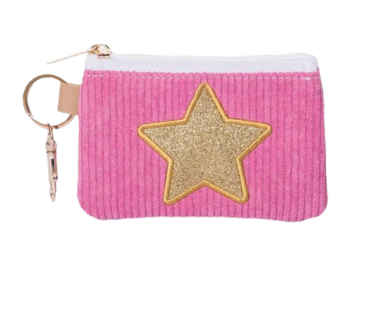 Gold Star Corduroy Zip Wallet