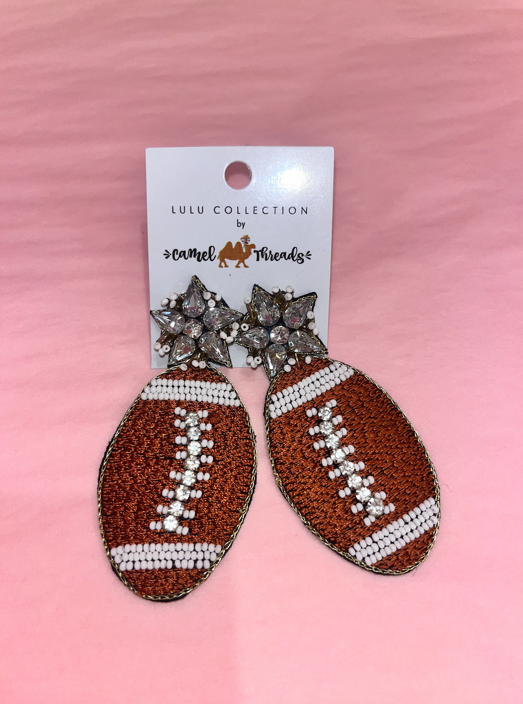 Football Beaded Earrings