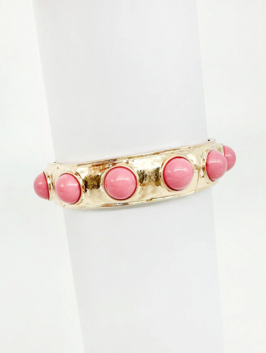 Pink & Gold Stretch Bracelet