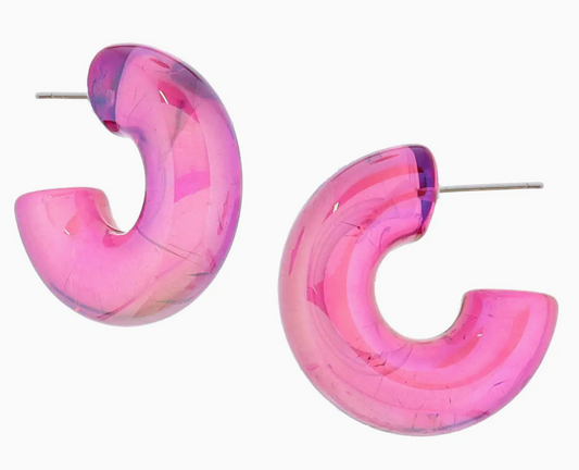 Pink Tubular Earring