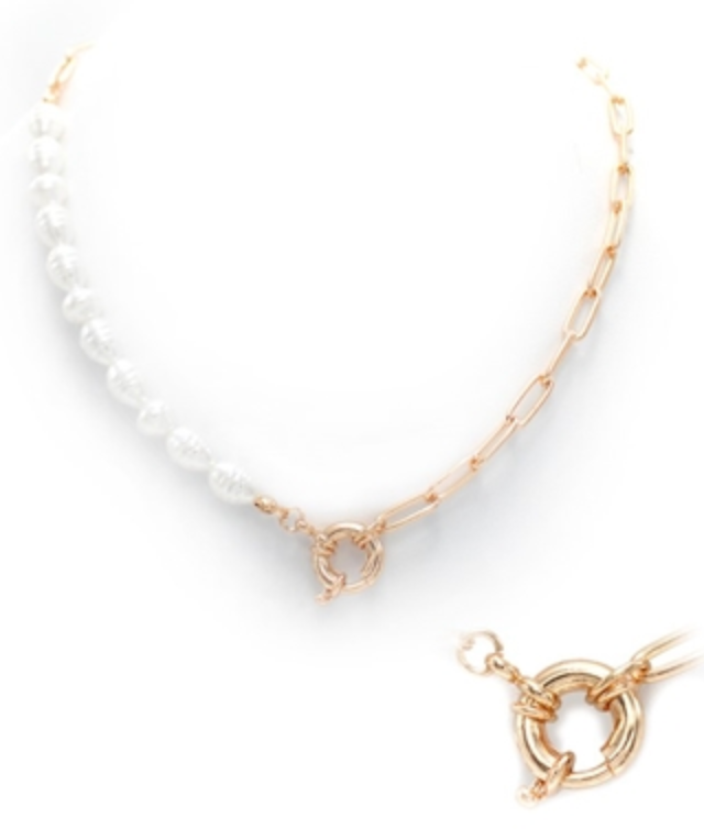 Pearl Gold Chain Necklace