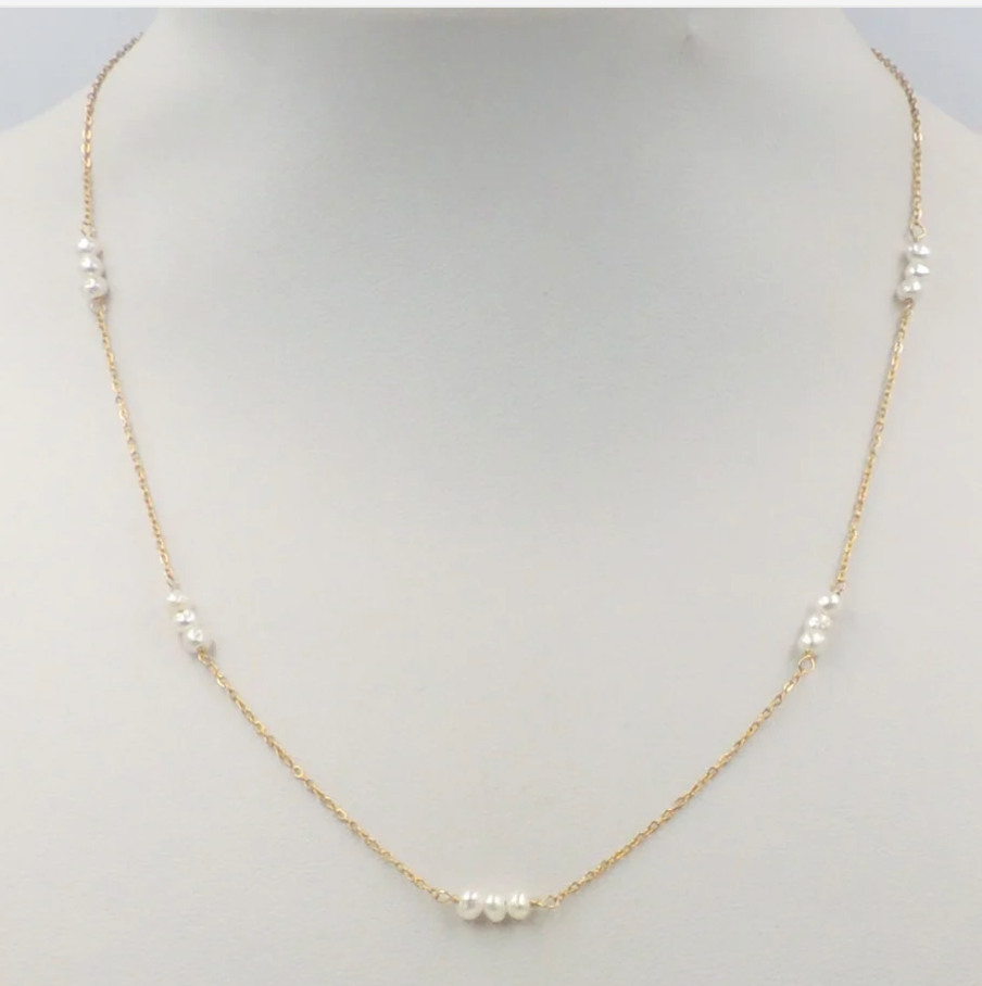 Stainless Pearl Accent Necklace