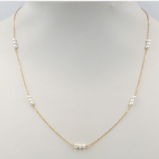 Stainless Pearl Accent Necklace