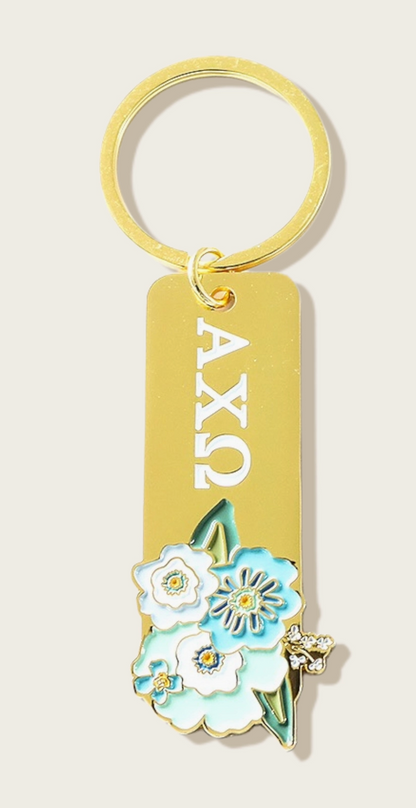 Floral Sorority Key Chain