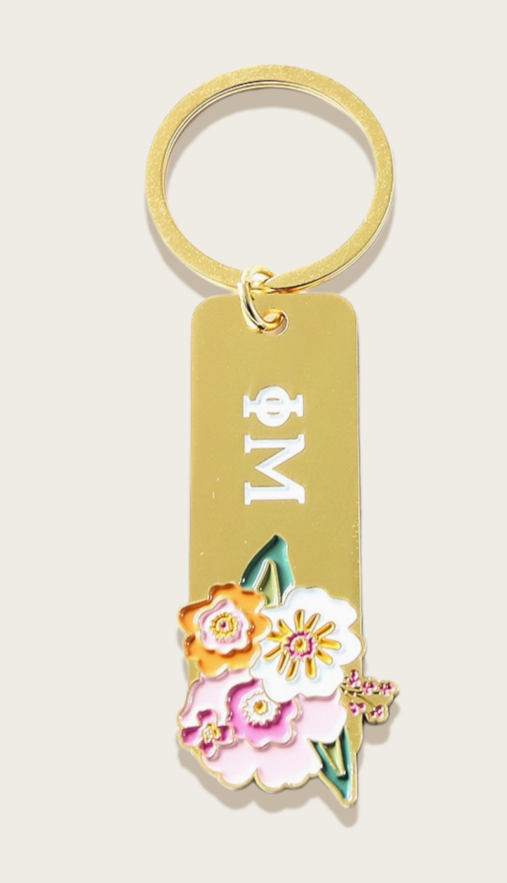 Floral Sorority Key Chain