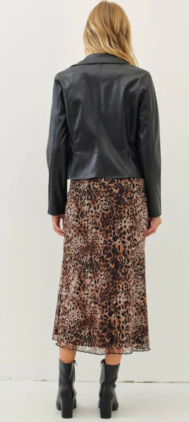 Chic Faux Leather Jacket