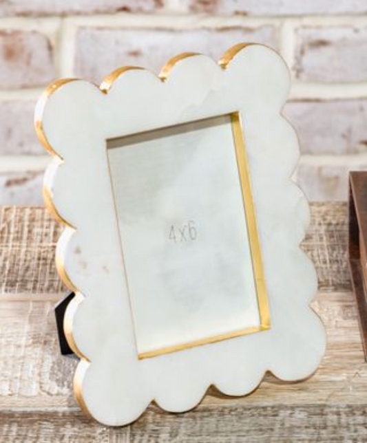 French Scalloped Marble Frame
