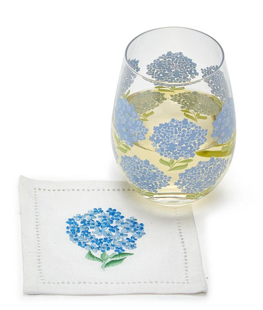 Hydrangea Stemless Wine Glass
