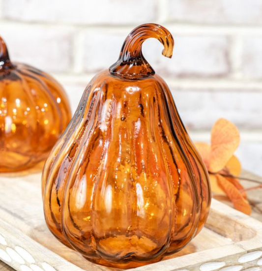 7.5" Glass Pumpkin