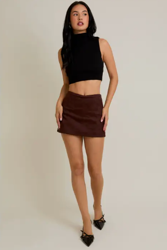 Suede Mini Skort