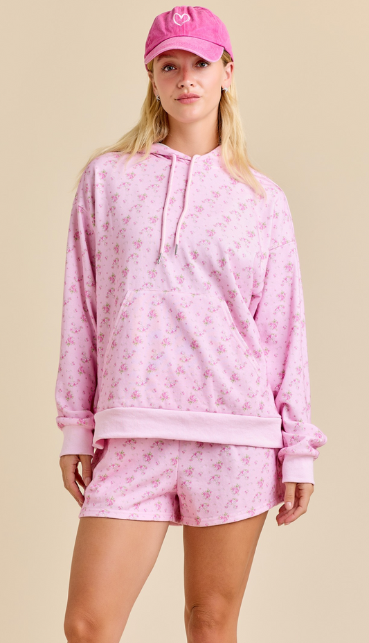 Floral Print Hoodie Set