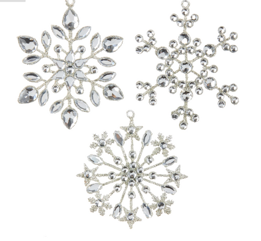 4" Crystal Jeweled Snowflake