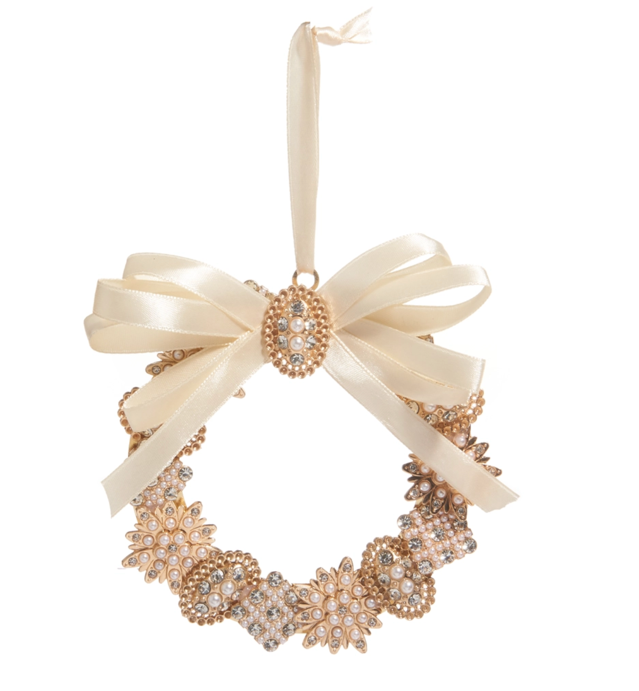 4.5" Vintage Brooch Wreath Ornament