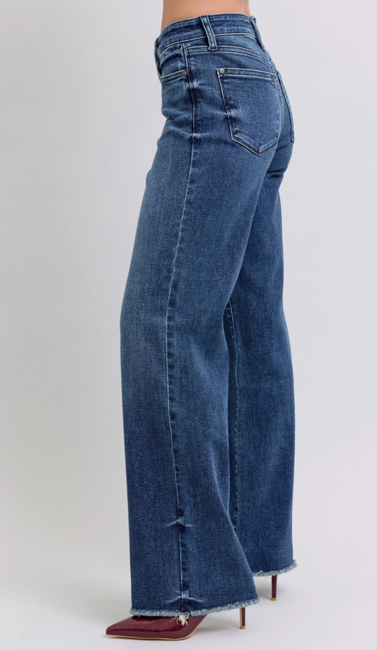 Judy Blue Mid Rise Wide Leg Jean