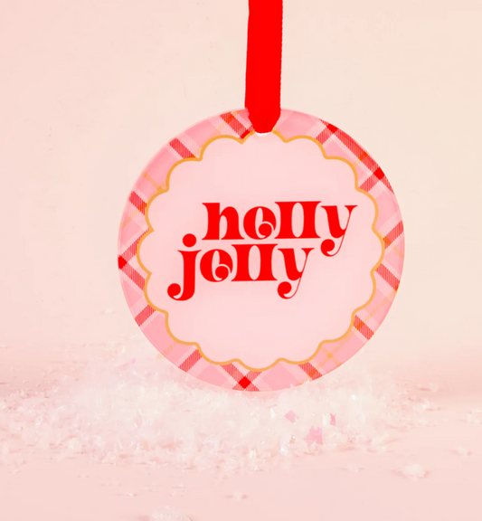 Holly Jolly Acrylic Ornament