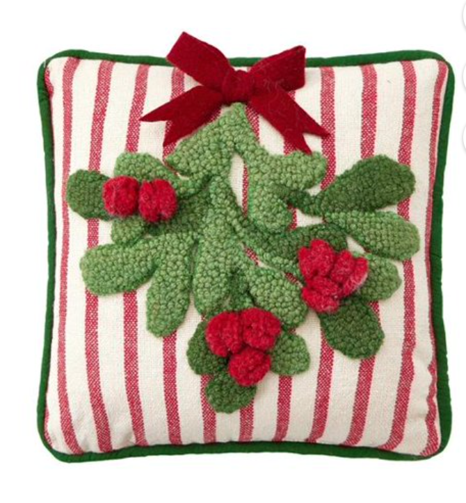 Mistletoe Pillow with Piping