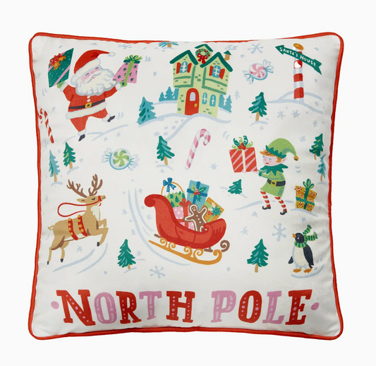 North Pole Printed Pillow