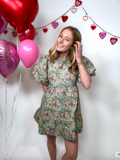 Floral Jacquard Dress