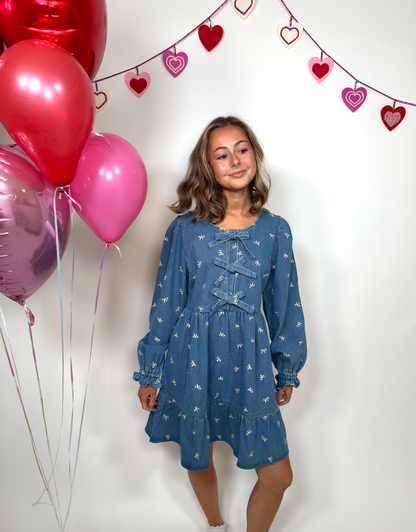 Denim Bow Dress